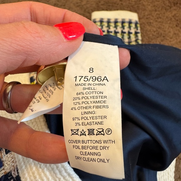 Kate Spade New York Pop Tweed Topper Blazer Jacket Skirt Set Outfit Size 8 $682 - Picture 10 of 13